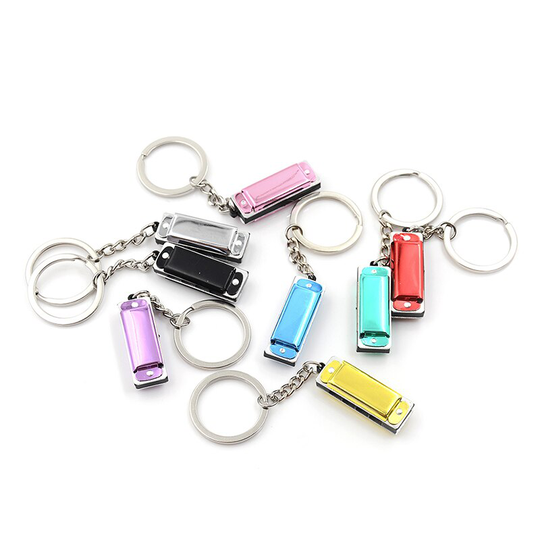 1 * Sleutelhanger Harmonische Harmonica Mini 4 Gaten 8 Toon Harmonica Sleutelhanger 3.6*1.2*0.8Cm