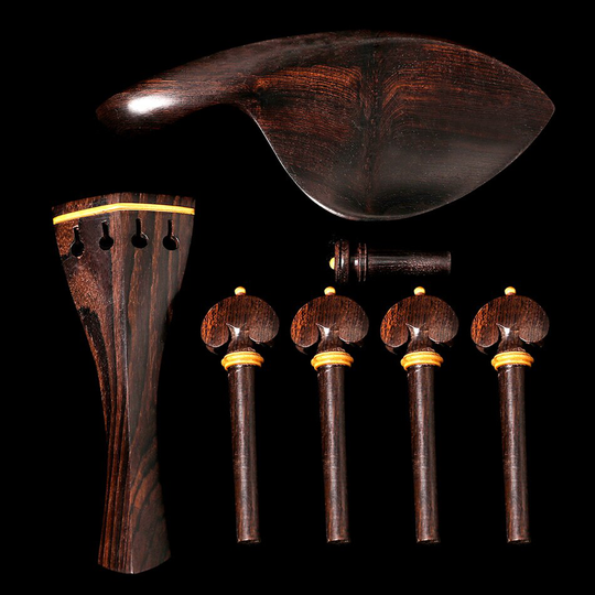 1Set Viool Onderdelen Ebbenhout Viool Pinnen Chin Rest End Pin Tuner Staartstuk Set 4/4 Viool Onderdelen Zeer kostbare