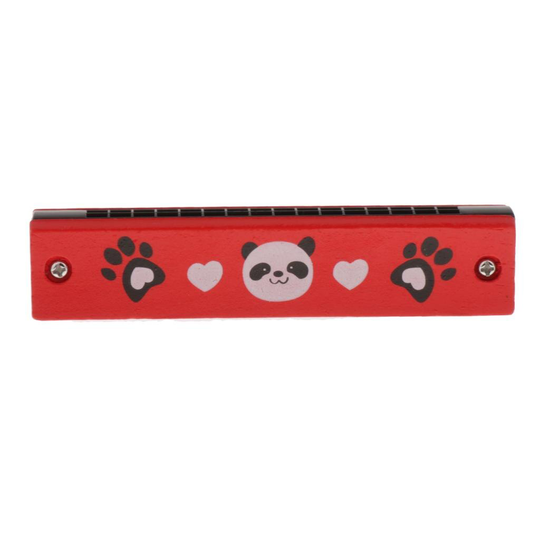 Kinderen Houten Harmonica 16-Gat Mond Orgel Mini Baby Speelgoed Panda Patroon