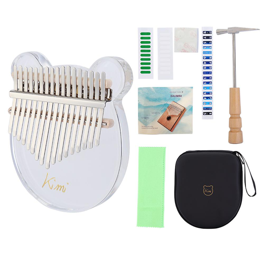 Kimi Kalimba 17 Toetsen Acryl Duim Piano Transparante Kalimba Vinger Piano Met Tuner Hamer Gig Bag Instrumentos Musicales
