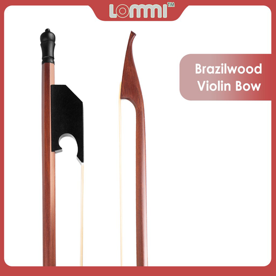 Lommi Vintage Barokke Stijl Brazilwood Boog 4/4 Ebbenhout & Fittings Mooie Gesneden Pure White Mongolië Paardenhaar Boog