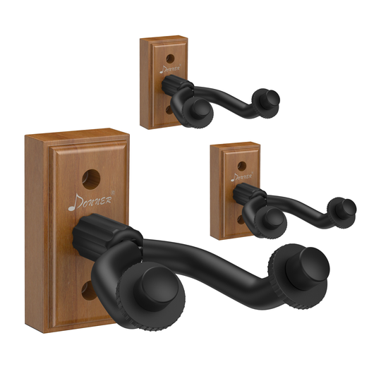 Donner 3-Pack Walnoot Guitar Wandsteun Houten Stand Beugel Rek Instrument Gitaar Haak Bas Viool Accessoires