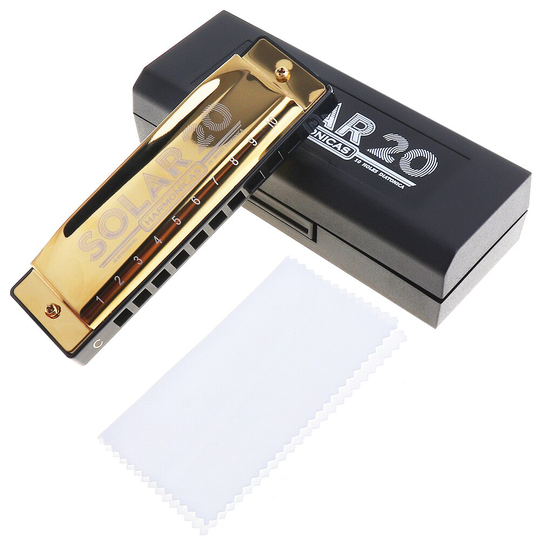 Gold 10 Gaten Diatonische Harmonica Blues Harp Mondharmonica Key Van Riet Muziekinstrument Rvs Voor Beginner