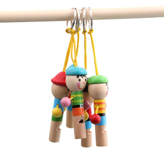 Houten Mini Piraat Fluitje Kid Schattige Pop Sleutelhanger Muziekinstrument Baby Speelgoed Educatief Houten Kinderspeelgoed Muziek