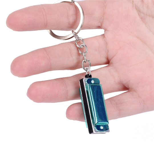 1 Pc Harmonica Speelgoed Sleutelhanger Mondharmonica Sleutelhanger Hangende Rad Zilver Tone Kleur Willekeurige 4.2*1.4*1.1 Cm