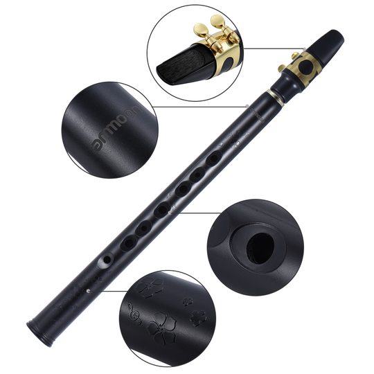 Ammoon Mini Pocket Bb Saxofoon Sax ABS met Alto Mondstukken 2 pcs Reed Draagtas Houtblazers Instrument