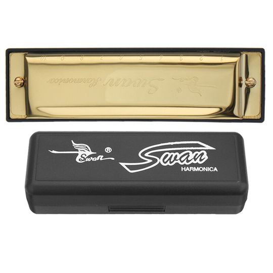 Harmonica Blues Harp Goud Kleur 10 Gaten 20 Tones Sleutel Van C Mond Organen Accordeons Voor Blues Jazz Folk Muziek wind Harmonica