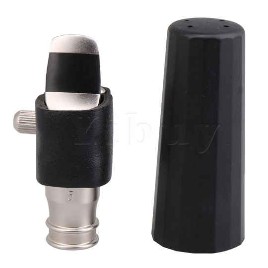 Yibuy Metalen Grit Afwerking Size 5 Jazz Sopraansaxofoon Mondstuk Cap Ligatuur