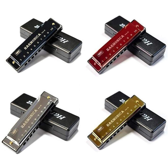 1Pc Harmonica Sleutel Van C 10 Gat 10 Tones Titanium Kleine Harmonica Met Case Voor Beginner Studenten Kids
