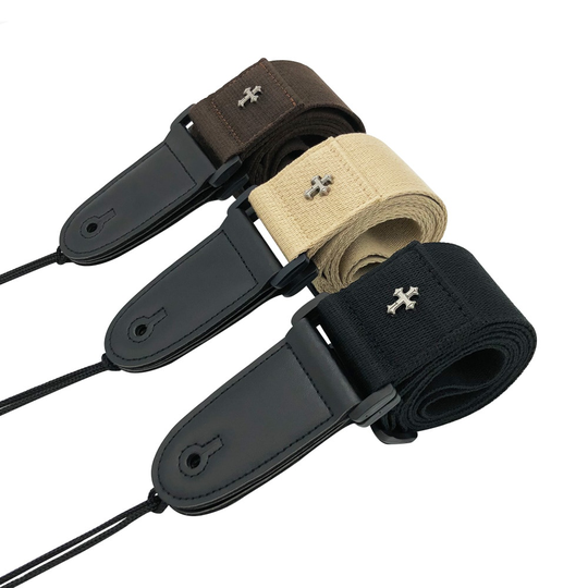 SLOZZ Gitaarband voor Akoestische Elektrische Gitaar/Bas Accessoires Geweven Doek Lederen End 5 cm/2 "Breedte 154 cm/60.6 "Lengte
