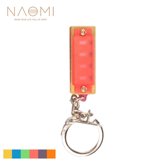 Naomi 4 Hole 8 Tone Miniharmonica Sleutelhanger Key Ringen Speelgoed Roze Kleur Muziekinstrument