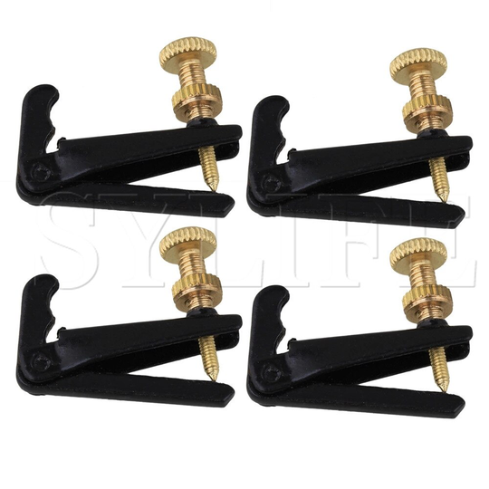 4 Stuks 4/4 3/4 Viool Metal Fine Tuning Richter Zwart En Goud