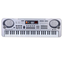 21 Inch 61 Toetsen Led Elektronische Toetsenbord Kinderen Onderwijs Muziek Instrument Speelgoed Met Microfoon Eu Plug Adapter