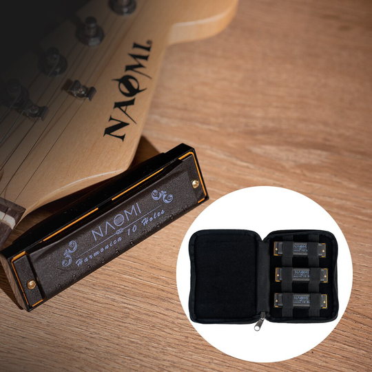 Hoodoo Blues Drie Stuk Harmonica Set Met Case 3 Harmonica Harp Pack