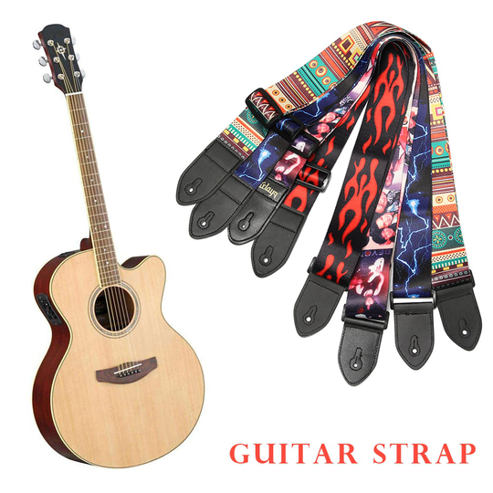 1 PC Nylon Gitaarband Verstelbare Kleurrijke Afdrukken Nylon Riemen voor Akoestische Elektrische Gitaar en Bas Multi-color Gitaar riem