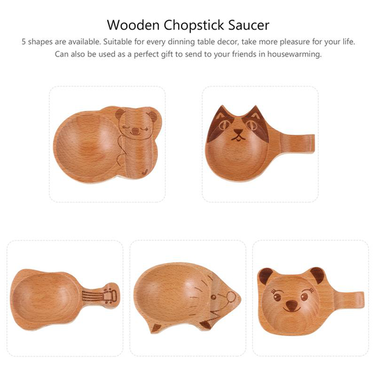 2 Stuks Houten Schotel Saus Schotel Plaat Chopstick Rest Holder Japanse Stijl Lepel Rek Azijn Smaak Board Snack Tray