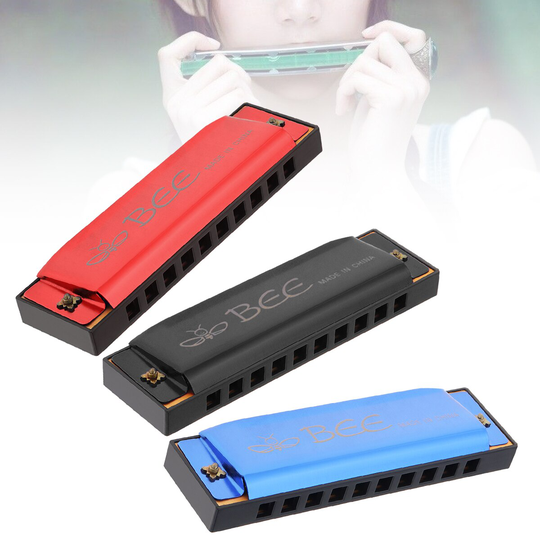 10 Gaten 20 Tone Blues Harmonica Key C Mondharmonica Voor Kinderen & Beginner Met Rood/Blauw/Zwart kleuren Optionele