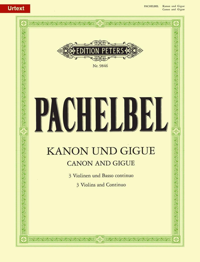 Noten Pachelbel Kanon & Gigue 3 Violinen & Basso Continuo Peters EP 9846