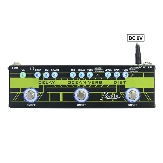 Rowin Gitaar Synthesizer Digitale Multi Gitaar Effecten pedaal Mini Modulatie Vertraging en Oceaan werkwoord en Dist Effecten 3 In 1