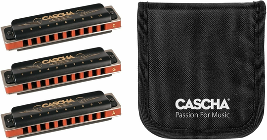 Cascha HH 2343 Professional Blues Pack 3 Diatonisch Mundharmonika