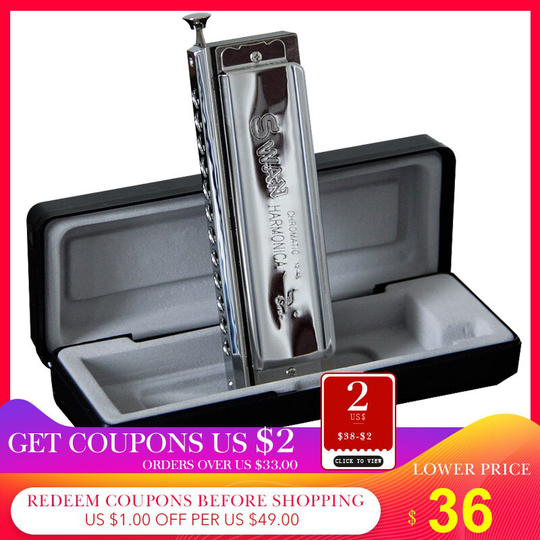 Zwaan Chromatische Harmonica Mondharmonica 12 Gaten Met 48 Tone Sleutel Van C Reed Zwaan