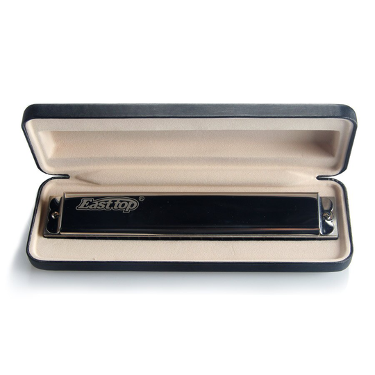 Oost top T2403 24 holes Tremolo Harmonica F tone Zilveren Harmonica Muzikale
