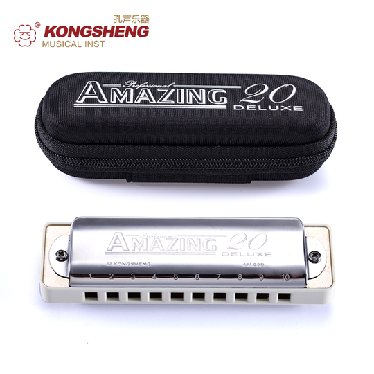 KONGSHENG Amazing20 Deluxe (AM20D) Diatonische Harmonica 10 gaten Blues Harp mondharmonica wit Speciale voor Beginner
