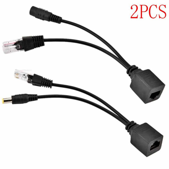 1 paar POE Adapter Kabel RJ45 Injector Splitter Kit Tape Gescreend Passieve Power Over Ethernet Synthesizer Separator Combiner