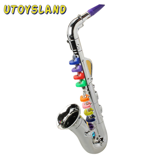 Kinderen Simulatie 8 Tones Saxofoon Trompet Vroege Educatief Muzikaal Speelgoed Kinderen Speelgoed Party Props Voor Verjaardag-Zilver Golden