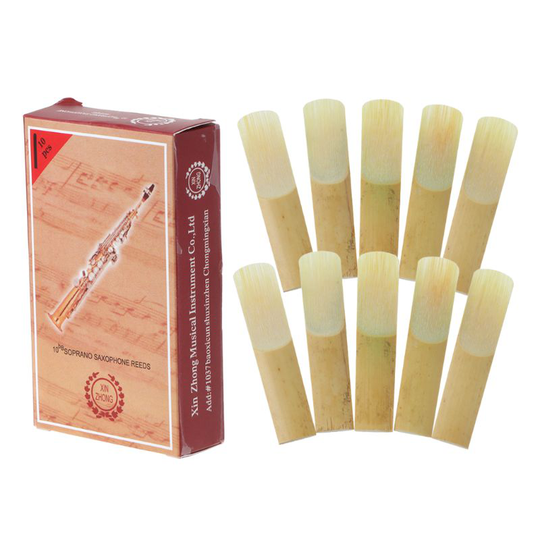 Ootdty 10Pcs Bb Sopraansaxofoon Reed Sterkte 2.5 Bamboe Sax Houtblazers Instrument Deel Saxofoon Rieten