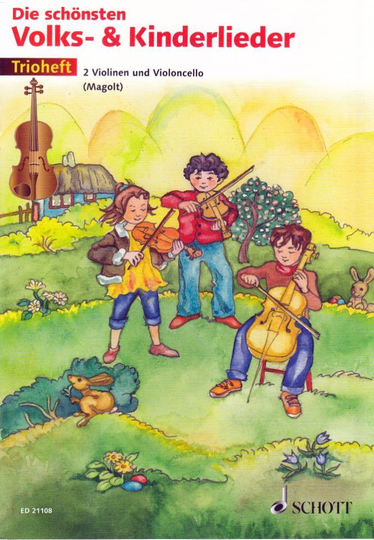 Noten Die schönsten Volks- & Kinderlieder 2 Violinen 1 Cello ED 21108 Trioheft