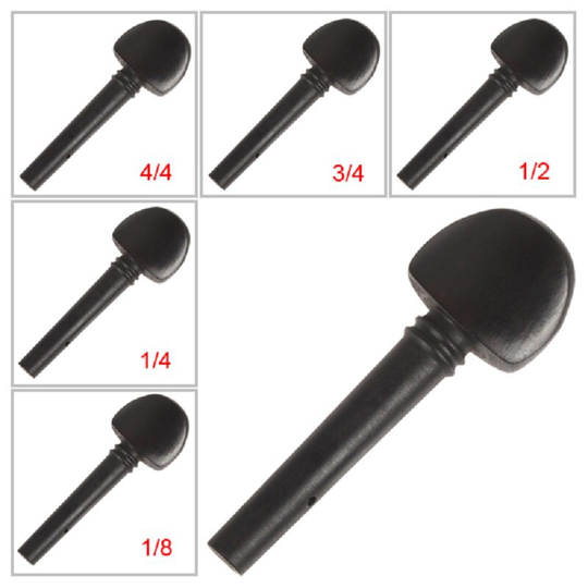 Astonvilla Ebbenhout Viool Tuning Peg Met 5 Verschillende Maten Geschikt Voor 1/8 & 1/4 & 1/2 & 3/4 & 4/4 Viool 50 Tot 65Mm