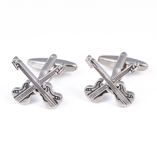 Muziek Serie Manchetknopen Franse Shirts Muziekinstrument Viool Cross Vorm Mannen Sieraden Business Manchetknopen