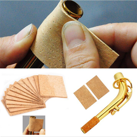 10Pcs Universele Sax Neck Cork Natuurlijke Duurzaam Houten Altsaxofoon Nek Joint Cork Sheet Voor Alto/Sopraan/tenor Messing 6x4cm