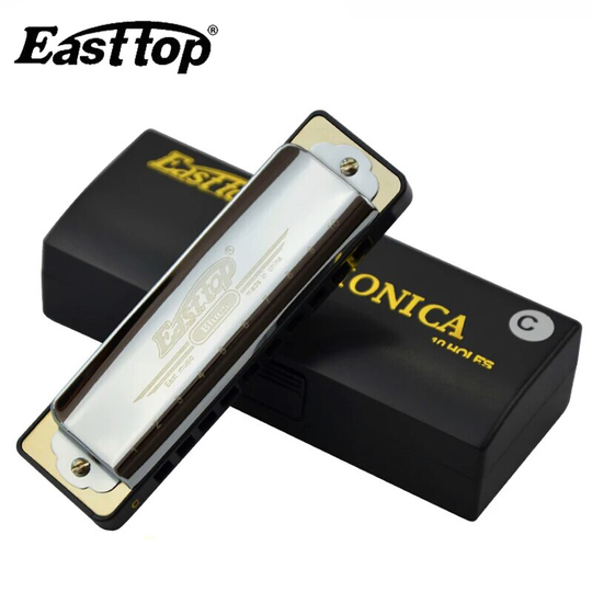 Easttop T004 10-Hole Blues Professionele Harmonica Diatonische Harmonica (Met Holster)