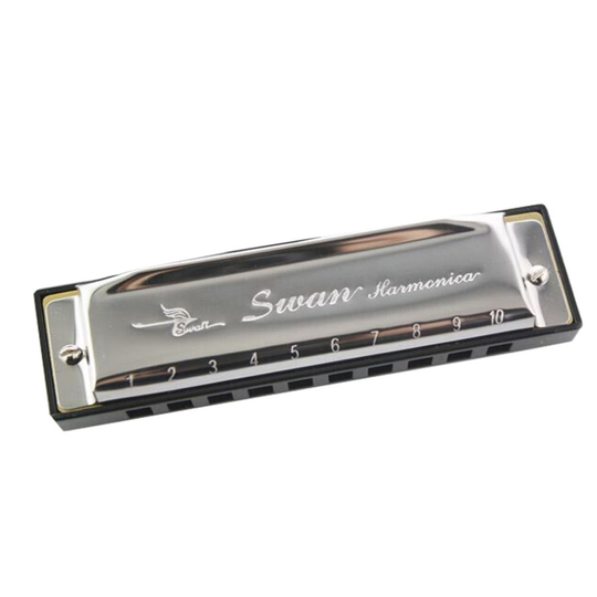 Zilver Metalen Zwaan Diatonische Blues Harmonica/Mouthorgan 10 Gaten C Key Harp Mondharmonica