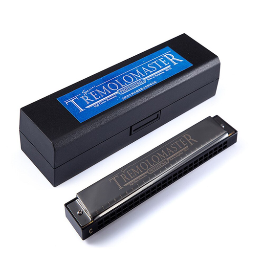 24 Holes Tremolo Harmonica Stijlvolle C Tone Zwart Mondharmonica Harp Voor Professionele Speler Beginner Studenten Kid Volwassenen