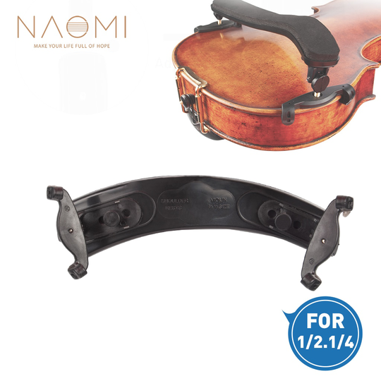 Naomi Verstelbare Viool Schoudersteun Plastic Padded Voor 1/2 1/4 Fiddle Viool Zwarte Kleur