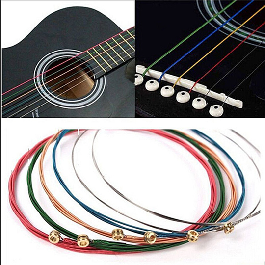 Regenboog Kleurrijke Gitaar Snaren E-A 1 Set 4/5/6Pcs Voor Akoestische Folk Gitaar Klassieke Gitaar Multi kleur Koperlegering/Staal