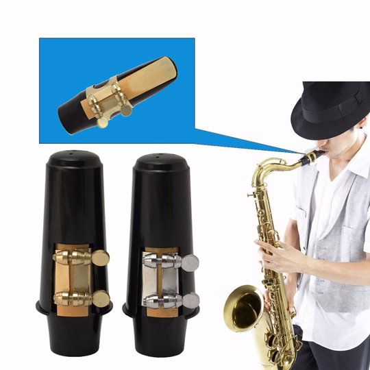 1Pc Alto Sax Saxofoon Mondstuk Met Cap Gesp Reed Patches Pads Kussens Zilver/Goud Altsaxofoon Mondstuk