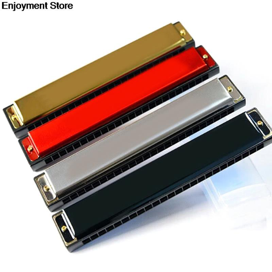Professionele 24 Hole Harmonica C Key Metalen Harmonica Instrument Voor Beginners 4 Kleur