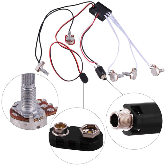 Eq-B3T 3 Band Eq Equalizer Voorversterker Circuit Actieve Pickup 5 Bedieningsknoppen 3-Way Toggle Switch Gitaar Controle Systeem