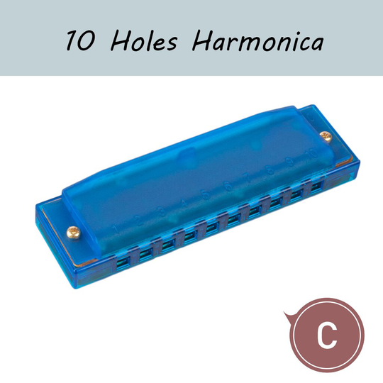 1 Stuk 10 Holes Toonsoort C Harmonica Muziekinstrument Educatief Speelgoed Blauw