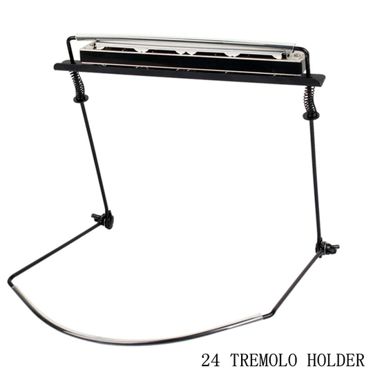Easttop 24 Gaten Harmonica Hals Holder Mond Orgel Stand MundHarmonika Harp Rack-Metalen zwarte gaita houder