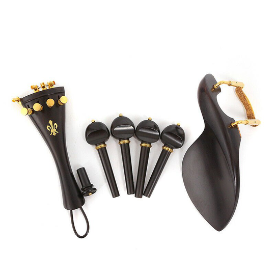 Ebbenhout Viool Onderdelen 4/4 Viool Pinnen Staartstuk Chin rest End pin Met Fijne Tuner