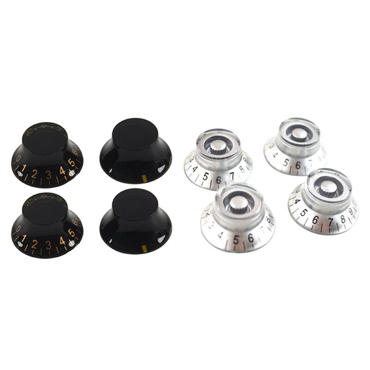 8 Stuks Elektrische Gitaar Knoppen Elektrische Gitaar: 4 Stuks Silver Top Hoed Voor Gibson Sg Stijl Met 4 Pcs Zwarte Hoed Gouden Lettertype Voor Lp S