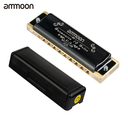 Ammoon 10 Gaten Professionele Blues Harmonica C Key Mondharmonica Brass Riet Acryl Kam Met Storage Case