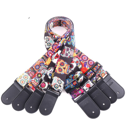 Buitenlandse Handel Elektrische Gitaar Riem Rock Gitaar Speler Speciale Schedel Kleur Cool Bass Strap 5*150 Cm