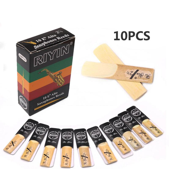 10Pcs Saxofoon Reed Altsaxofoon Riet Sterkte 2.5 Geen. Natuurlijke Riet Akoestische Gitaar Muziek Instrument Onderdelen Accessoire