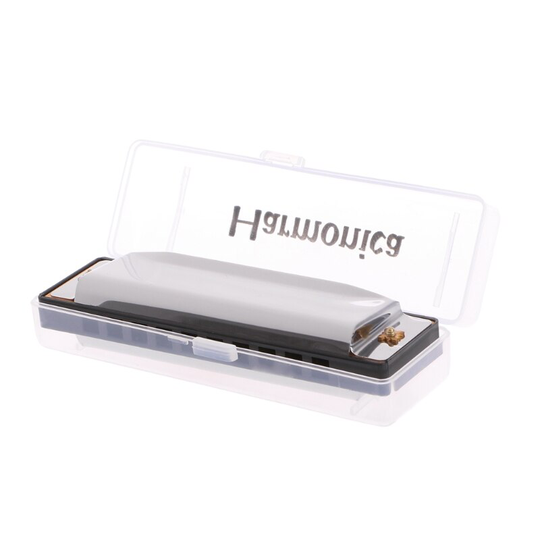 Ootdty 100*28*18Mm Blues Harmonica 10 Holes Toonsoort C Muziekinstrument Roestvrijstalen Met Case aluminium Seat Plaat